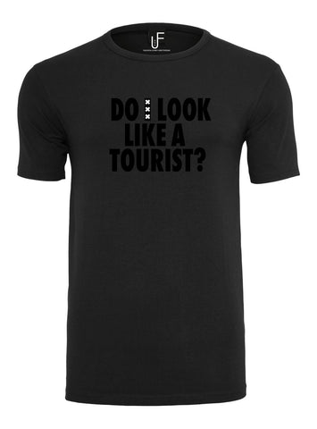 Do i look like a tourist? T-shirt Amsterdam Black on Black Men